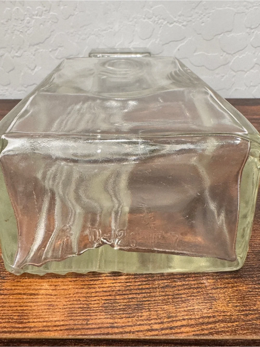 Vintage Seagrams Whiskey Clear Glass Decanter Ribbed Detail Clear Bar Cart MCM